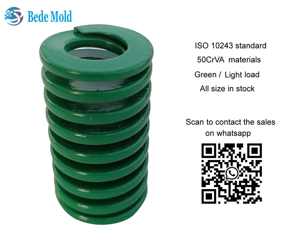 Matériaux OD10~63mm de la couleur verte 50CrVA de ressorts de moule de charge de lumière de norme d'OIN 10243